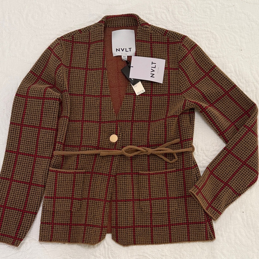 NWT: NVLT Women's Houndstooth Knit Blazer